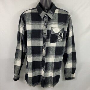 Metal Mulisha Vintage Plaid Long Sleeve Button-Up Dress Shirt size Mens 2XL